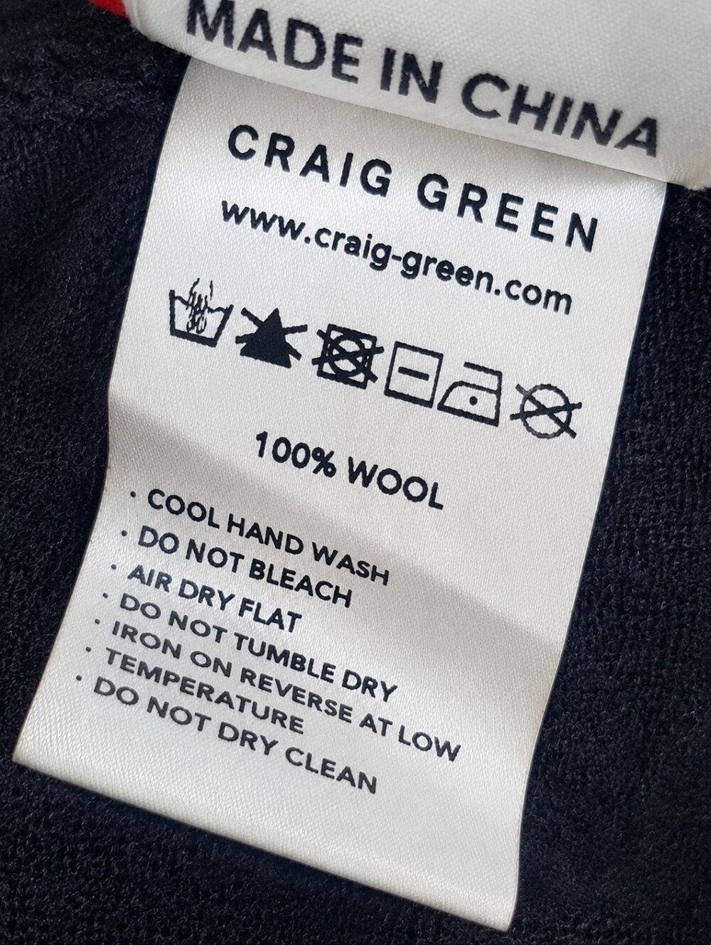 CRAIG GREEN | Black 100% Wool Open-Knit Elongated Sweater Size Large - Picture 6 of 6